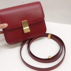 Replica Celine 192523 TEEN CLASSIC BAG IN Red BOX CALFSKIN