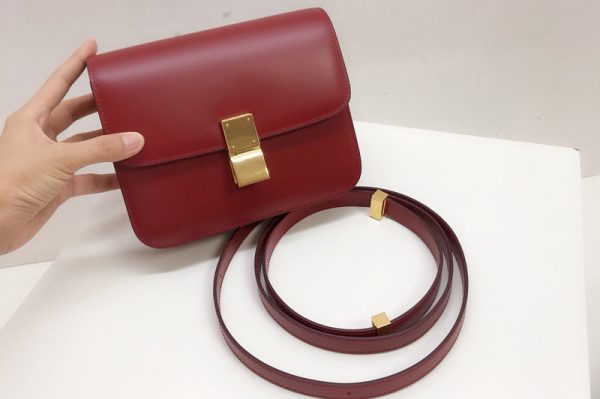 Replica Celine 192523 TEEN CLASSIC BAG IN Red BOX CALFSKIN