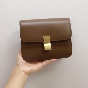 Replica Celine 192523 TEEN CLASSIC BAG IN CAMEL BOX CALFSKIN