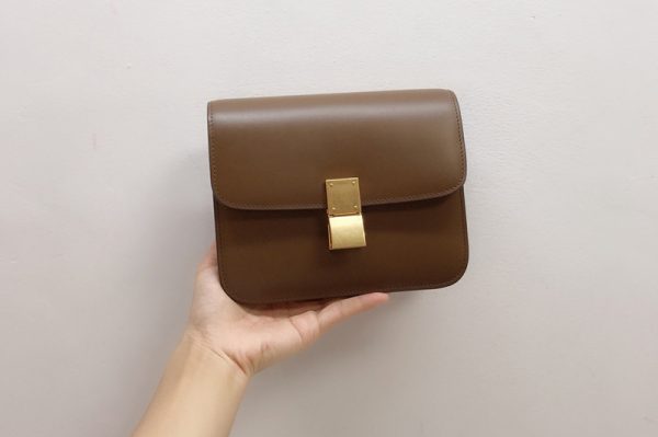 Replica Celine 192523 TEEN CLASSIC BAG IN CAMEL BOX CALFSKIN