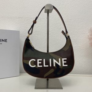 Replica Celine 193952 AVA BAG IN CANVAS WITH CAMOUFLAGE AND CELINE PRINT KHAKI