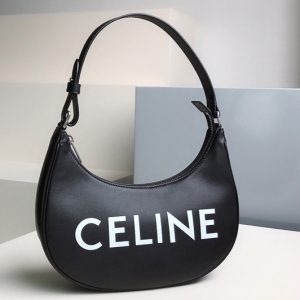 Replica Celine 193953 Ava Bag in Black smooth calfskin with celine print