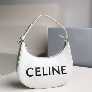 Replica Celine 193953 Ava Bag in White smooth calfskin with celine print