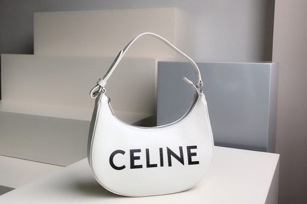 Replica Celine 193953 Ava Bag in White smooth calfskin with celine print