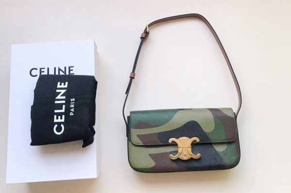 Replica Celine 194142 triomphe shoulder bag in camouflage triomphe canvas and calfksin