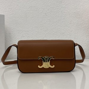 Replica Celine 194143 TRIOMPHE SHOULDER BAG IN NATURAL CALFSKIN Tan