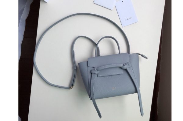 Replica Celine 194263 PICO BELT BAG IN Light Blue GRAINED CALFSKIN