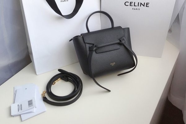 Replica Celine 194263 PICO BELT BAG IN Black GRAINED CALFSKIN