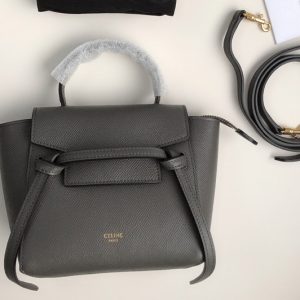 Replica Celine 194263 PICO BELT BAG IN Dark Gray GRAINED CALFSKIN