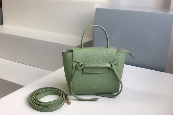 Replica Celine 194263 PICO BELT BAG IN Green GRAINED CALFSKIN