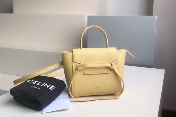 Replica Celine 194263 PICO BELT BAG IN Yellow GRAINED CALFSKIN