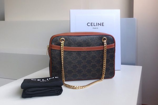 Replica Celine 195452 medium patapans in Tan triomphe canvas