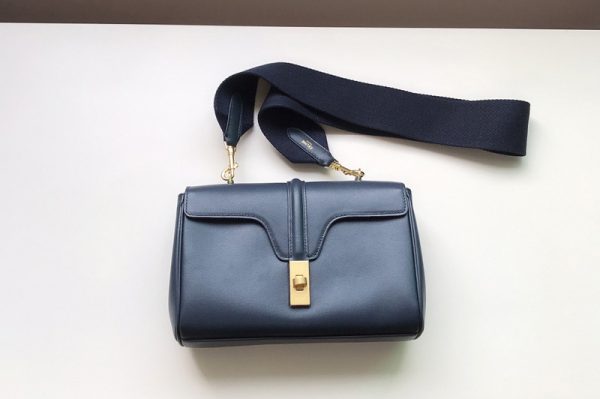 Replica Celine 196853 TEEN SOFT 16 Bag IN Blue SMOOTH CALFSKIN