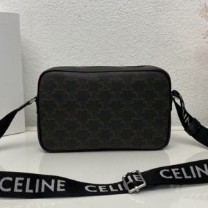 Replica Celine 197202 MEDIUM MESSENGER BAG IN Black TRIOMPHE CANVAS