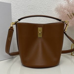 Replica Celine 197573 TEEN BUCKET 16 Bag IN Tan SMOOTH CALFSKIN