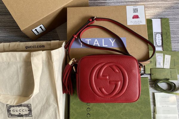 Replica Gucci 308364 Soho small leather disco bag in Red Leather