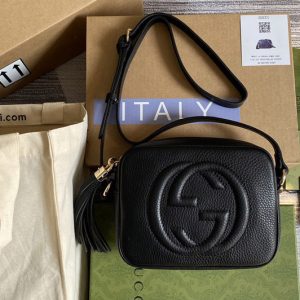 Replica Gucci 308364 Soho small leather disco bag in Black Leather