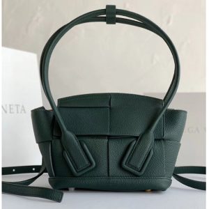 Replica Bottega Veneta 600606 BV Mini Arco Top-handle Bag In Green Calfskin Leather