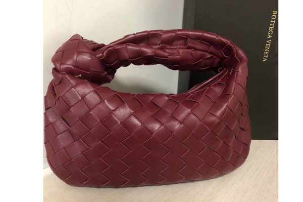 Replica Bottega Veneta 609409 Mini BV Jodie hobo bag in Burgundy Lambskin Leather