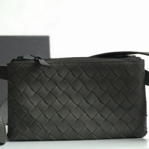 Replica Bottega Veneta 609692 BV Mini messenger bag In Gray classic woven nappa leather