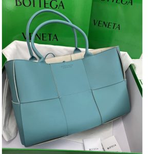 Replica Bottega Veneta 609175 Arco Tote Bag in Blue Nappa leather