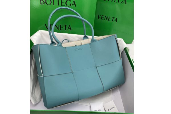 Replica Bottega Veneta 609175 Arco Tote Bag in Blue Nappa leather