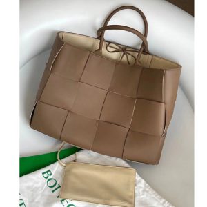 Replica Bottega Veneta 611561 Arco Tote Bag in Brown Nappa leather