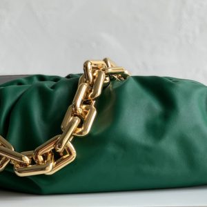 Replica Bottega Veneta 620230 BV The Chain Pouch Shoulder bag in Green Calfskin Leather