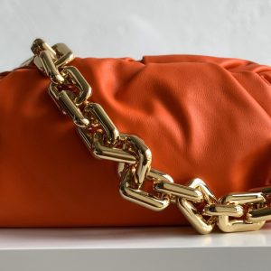 Replica Bottega Veneta 620230 BV The Chain Pouch Shoulder bag in Orange Calfskin Leather