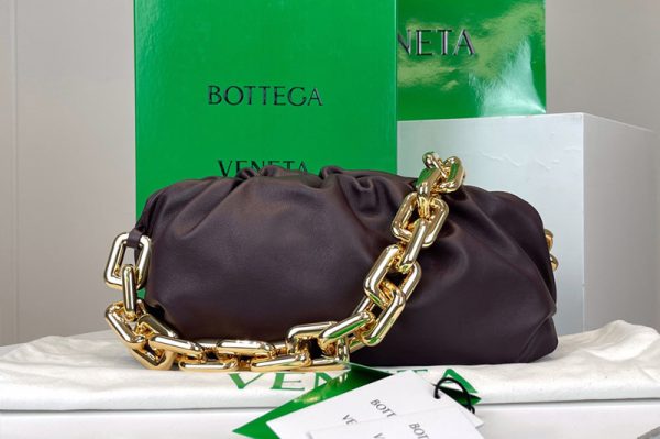 Replica Bottega Veneta 620230 Chain Pouch Shoulder Bag in Purple Lambskin Leather With Gold Chain