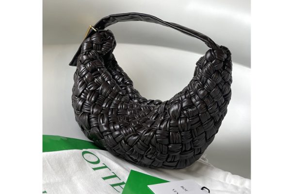 Replica Bottega Veneta 620917 Banana Hobo bag in Black handwoven Calfskin leather