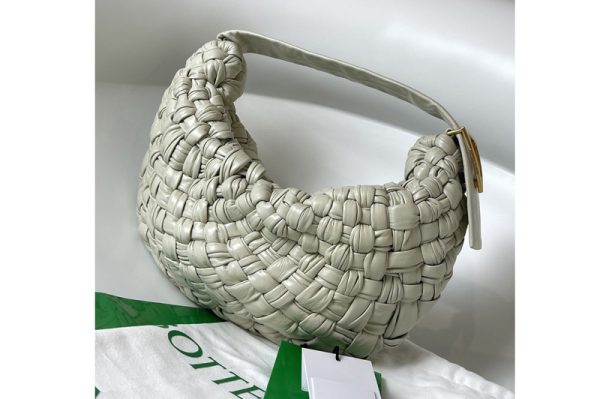 Replica Bottega Veneta 620917 Banana Hobo bag in White handwoven Calfskin leather