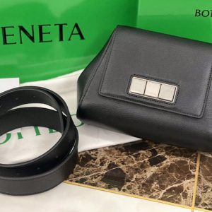 Replica Bottega Veneta 631117 Mini belt bag in Black textured leather