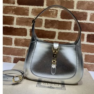 Replica Gucci 636709 Jackie 1961 small natural grain bag in Silver Leather