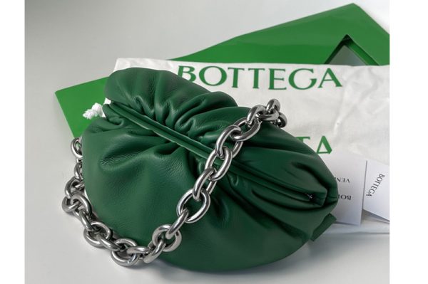 Replica Bottega Veneta 651445 Belt Chain Pouch in Green Nappa leather