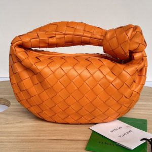 Replica Bottega Veneta 651876 Mini Jodie boho bag in Orange Intrecciato Nappa leather