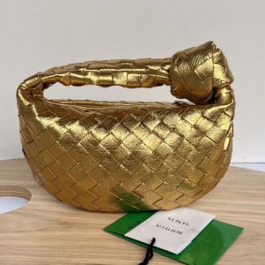 Replica Bottega Veneta 651876 Mini Jodie boho bag in Gold Intrecciato Nappa leather