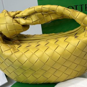 Replica Bottega Veneta 651876 Mini Jodie boho bag in Yellow Intrecciato Nappa leather