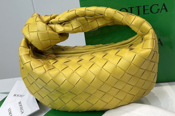 Replica Bottega Veneta 651876 Mini Jodie boho bag in Yellow Intrecciato Nappa leather