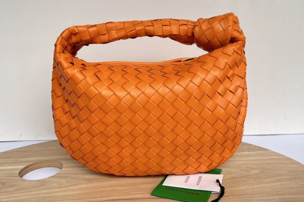 Replica Bottega Veneta 690225 Teen intrecciato leather shoulder bag on Orange intrecciato leather