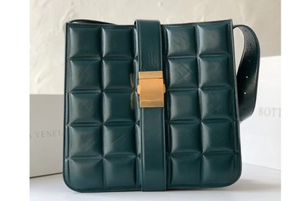 Replica Bottega Veneta 578344 padded marie bag in Green Calfskin Leather