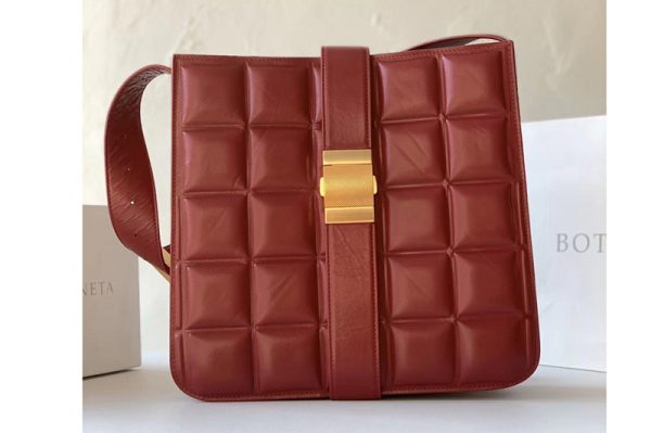 Replica Bottega Veneta 578344 padded marie bag in Bordeaux Calfskin Leather