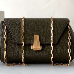 Replica Bottega Veneta 608798 Mini BV Angle Shoulder Bags in Dark Green grainy textured calfskin