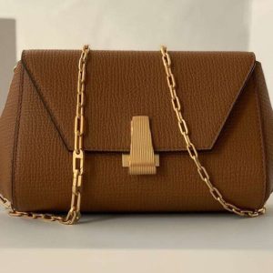 Replica Bottega Veneta 608798 Mini BV Angle Shoulder Bags in Brown grainy textured calfskin