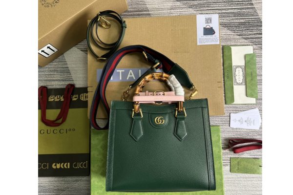 Replica Gucci 702721 Gucci Diana small tote bag in Green leather