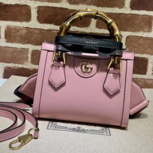 Replica Gucci 702732 Gucci Diana mini tote bag in Pink leather