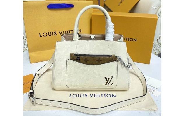 Replica Louis Vuitton M20520 LV Marelle Tote BB bag in White Epi leather