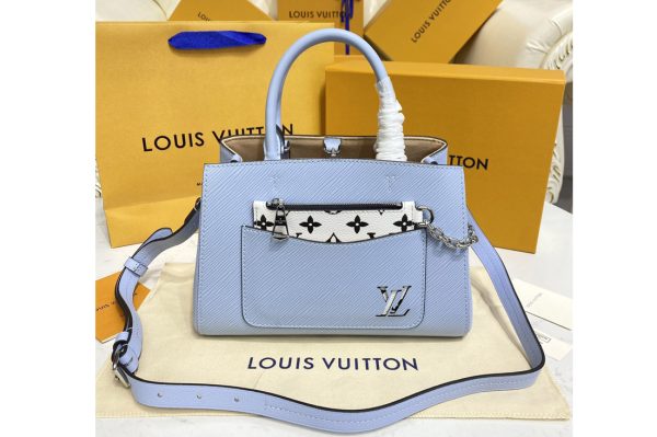 Replica Louis Vuitton M59950 LV Marelle Tote BB bag in Blue Epi leather