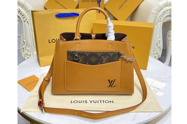 Replica Louis Vuitton M59953 LV Marelle Tote MM bag in Brown Epi leather