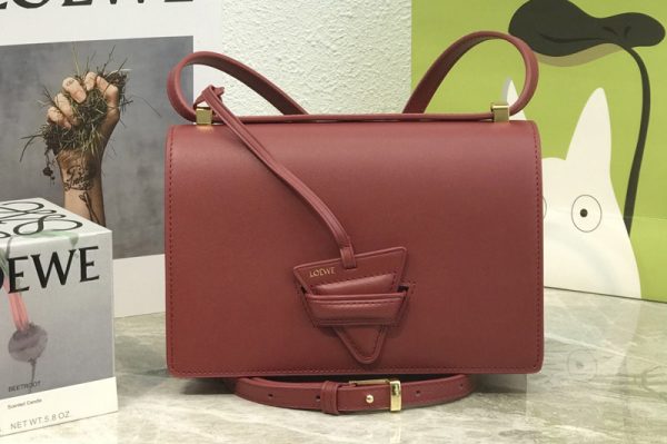 Replica Loewe Barcelona bag in Berry silk calfskin